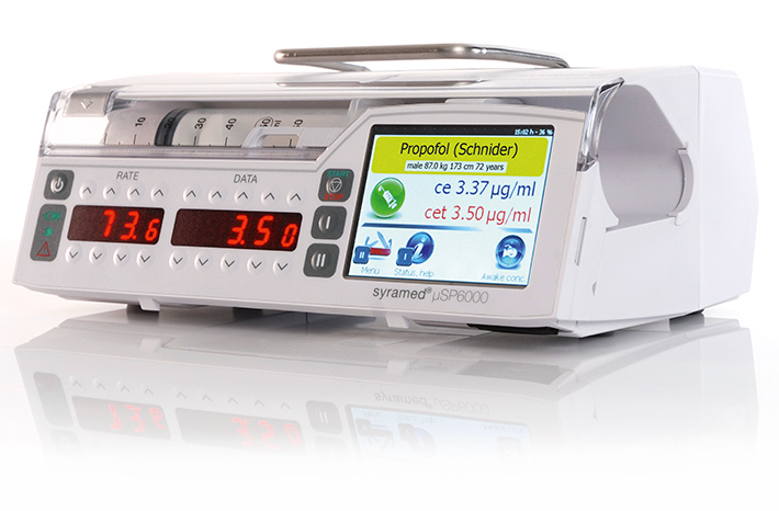 دستگاه پمپ سرنگ پزشکی بیمارستانی مدل Syramed SP6000 Chroma | می مد