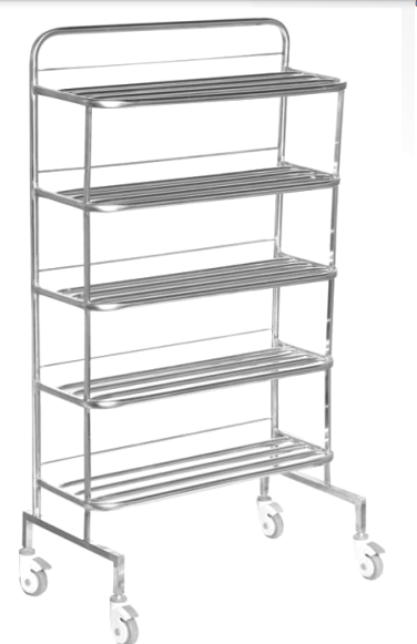 ترالی جا کفشی تمام استیل مدل 5 طبقه