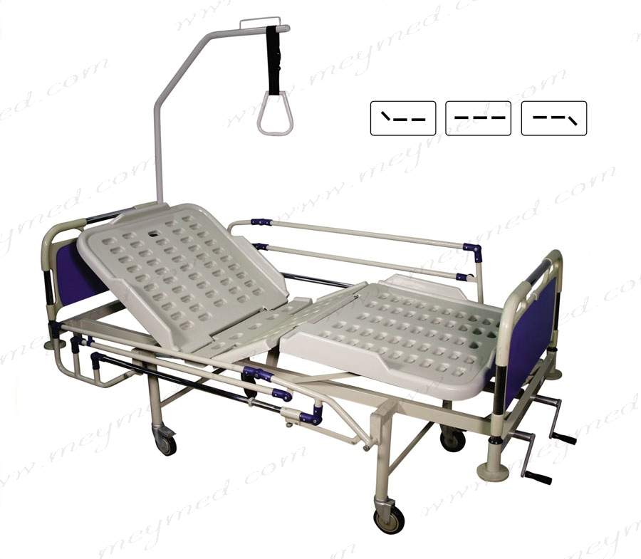 تخت بیمار بستری 3 شکن مکانیکی مدل طرح آلفا