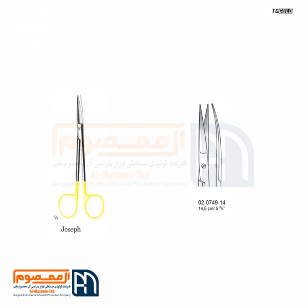 قیچی جوزف دسته طلایی مدل دوسر تیز مستقیم و خمیده | می مد