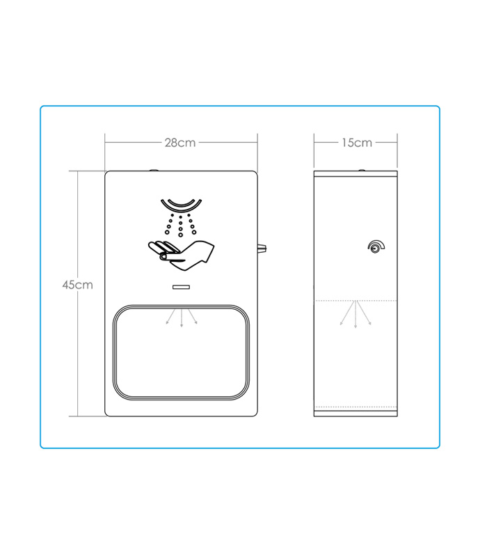 دستگاه ضدعفونی دست اتوماتیک مدل دیواری | می مد