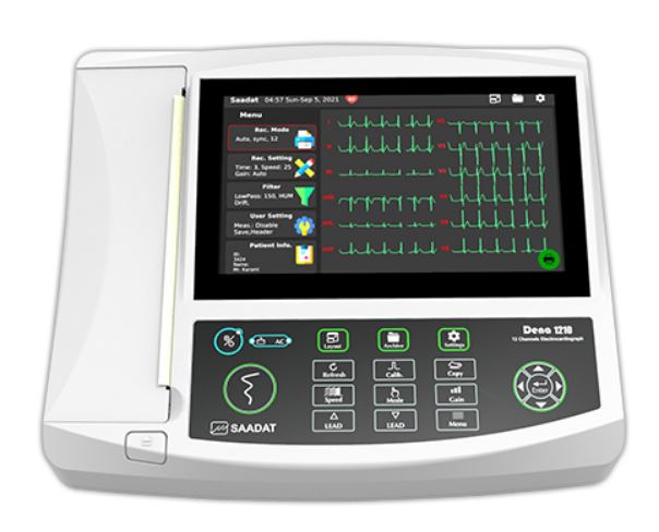 دستگاه نوار قلب 12 کاناله سعادت DENA 1210