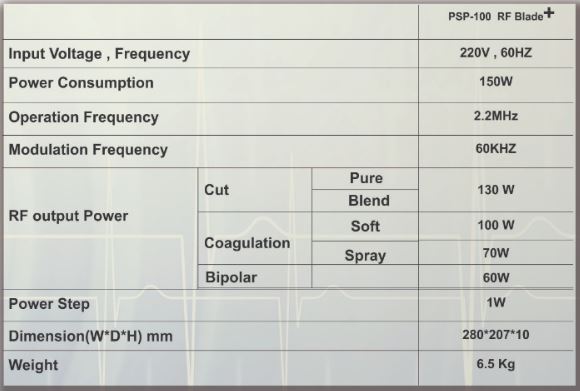 دستگاه الکتروسرجری مدل +psp-100 RF Blade