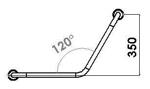 دستگیره استیل دیواری 120 درجه